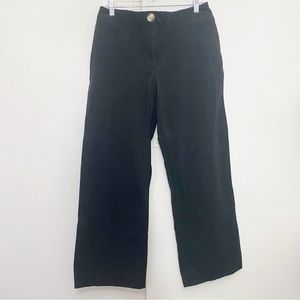 GEORGE woven twill cotton wide leg stretch pants Button zip Black 14